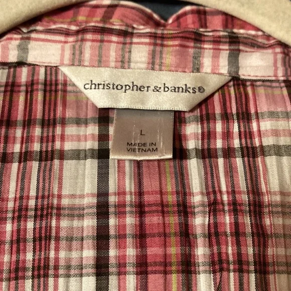 Women 3/4 sleeve plaid blouse - Picture 2 of 6